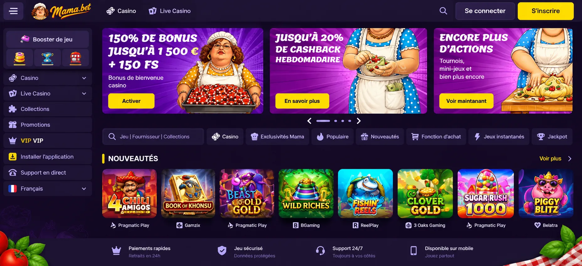3. MamaBet : Live dealers immersifs — new casino en ligne