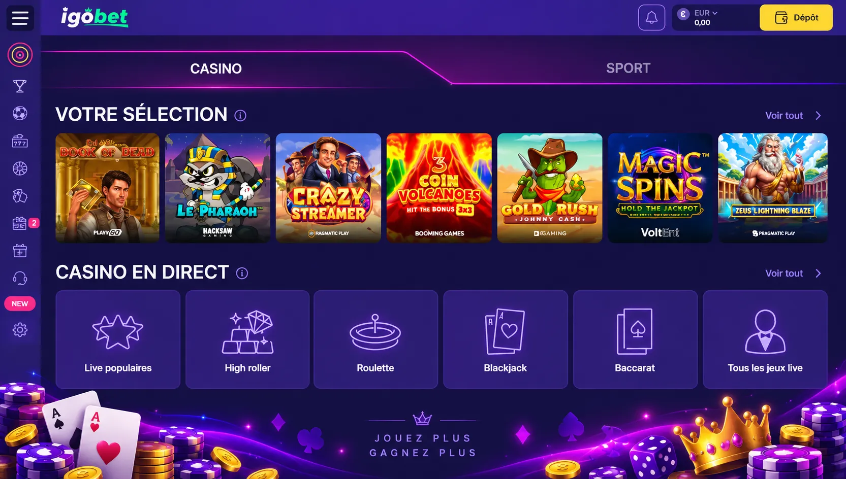 Étape 5 : Explorer les newx Jeux et Commencer à Jouer — new casino en ligne