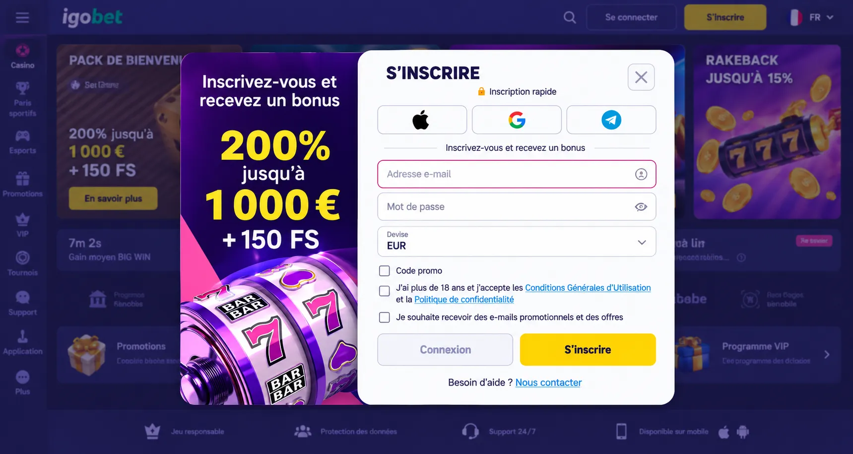 Étape 2 : Remplir le Formulaire d’Inscription Rapide — new casino en ligne